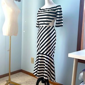 Black and white dress mermaid tail unique waist design